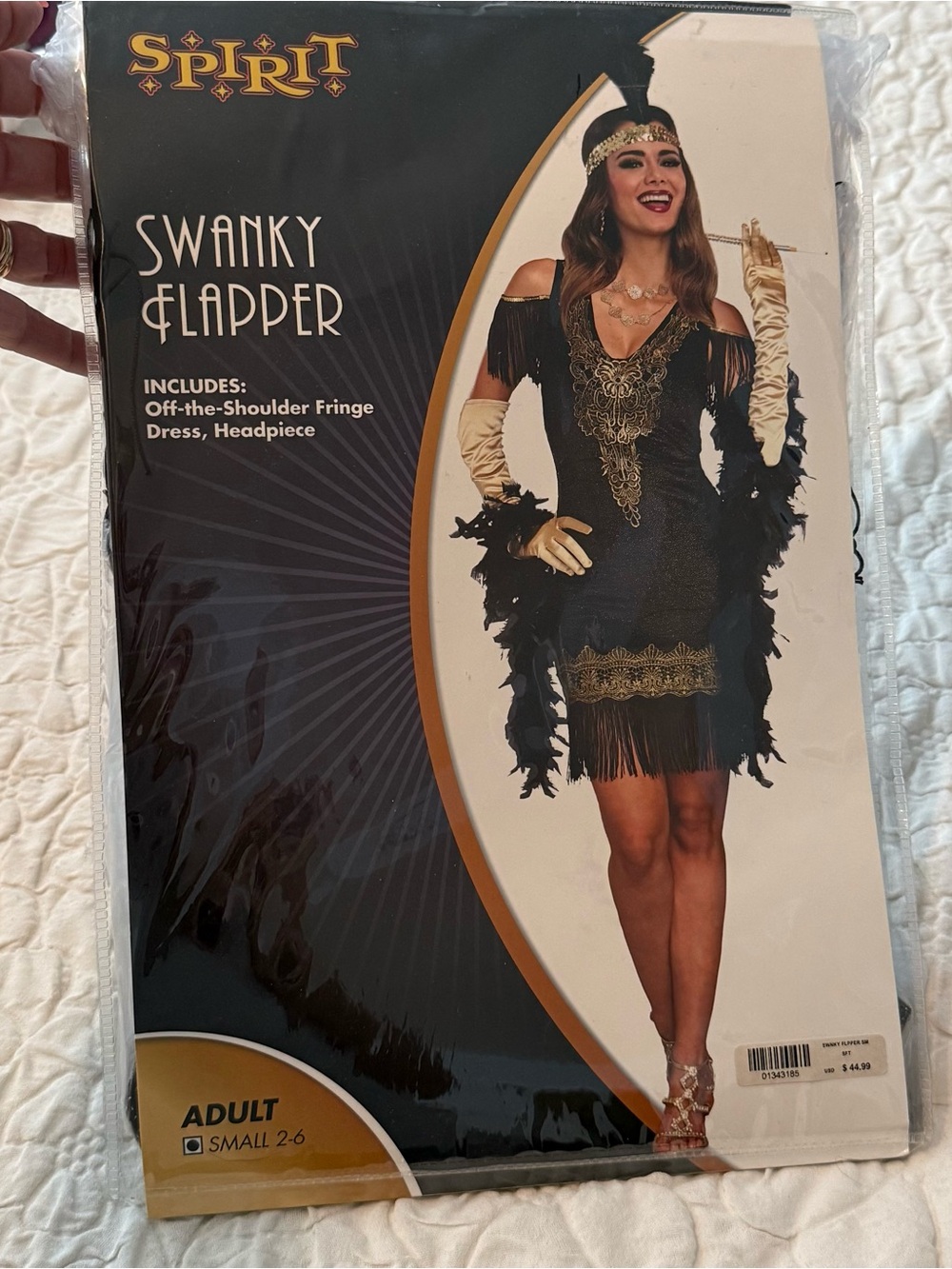 Spirit Swanky Flapper Women’s Black and Gold Fringe Dress